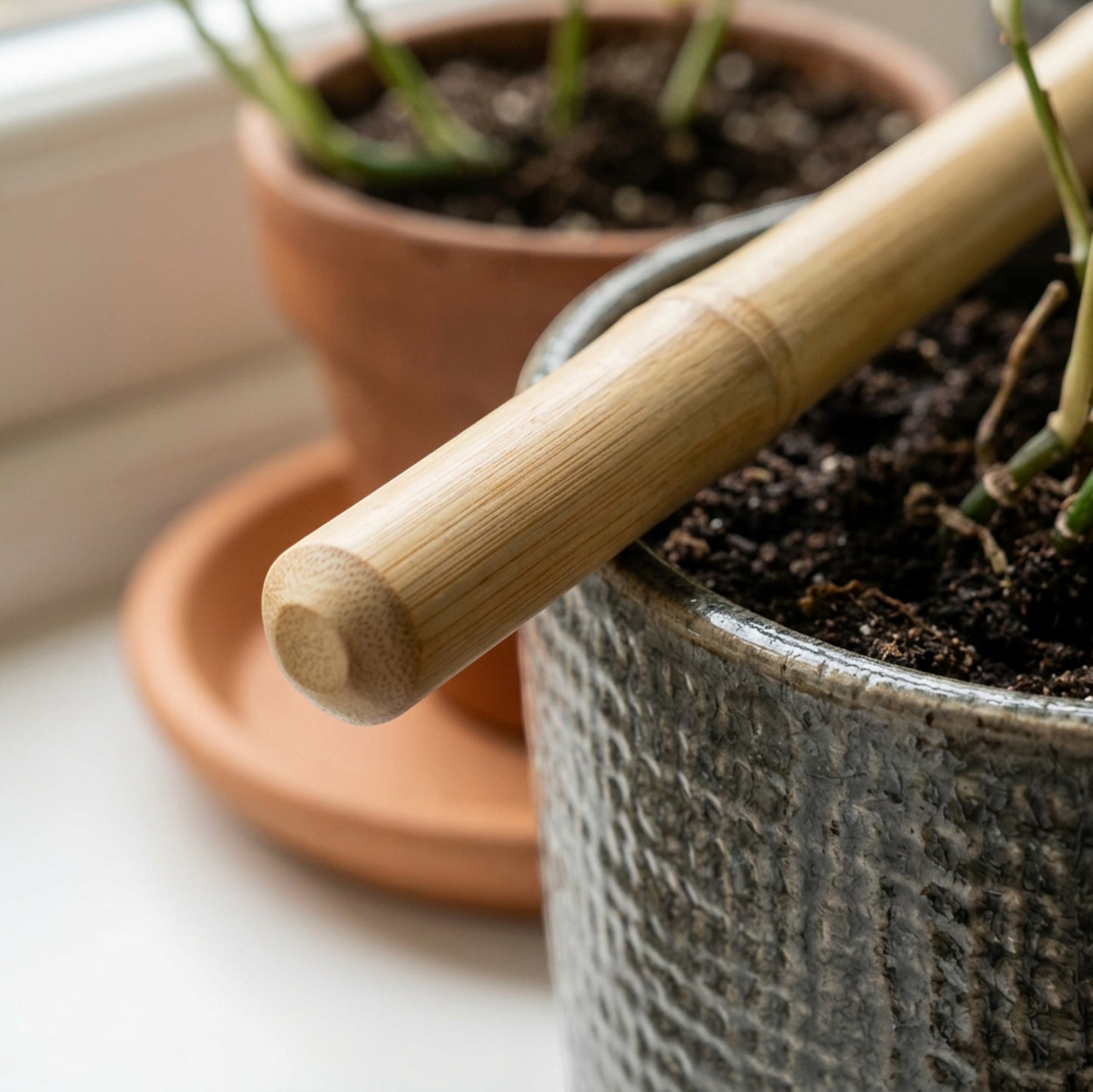Ylvhg Reedspire Bamboo Plant Trellis Stakes 18 in 6-Pack Natural