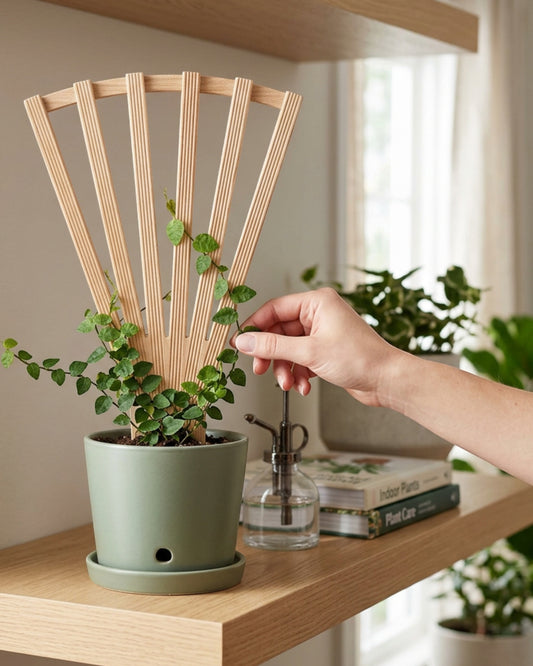 Ylvhg Leafspread Fan Plant Trellis Wood 16 in Natural